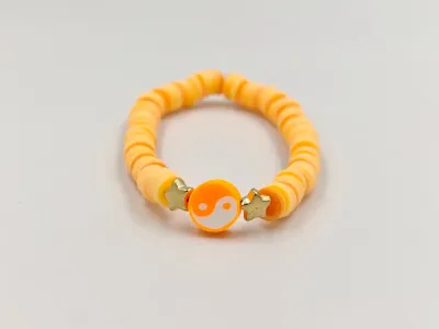 Zonnige Yin & Yang Oranje Oceaan Armband