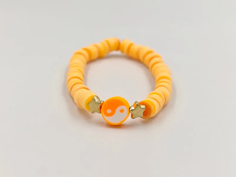Zonnige Yin & Yang Oranje Oceaan Armband by AG Sieraden