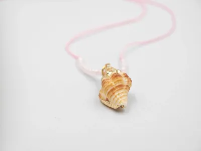 Zeebries Roze Schelp Ketting