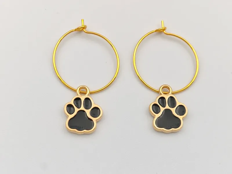 Gouden Pootafdruk Oorbellen by AG Sieraden