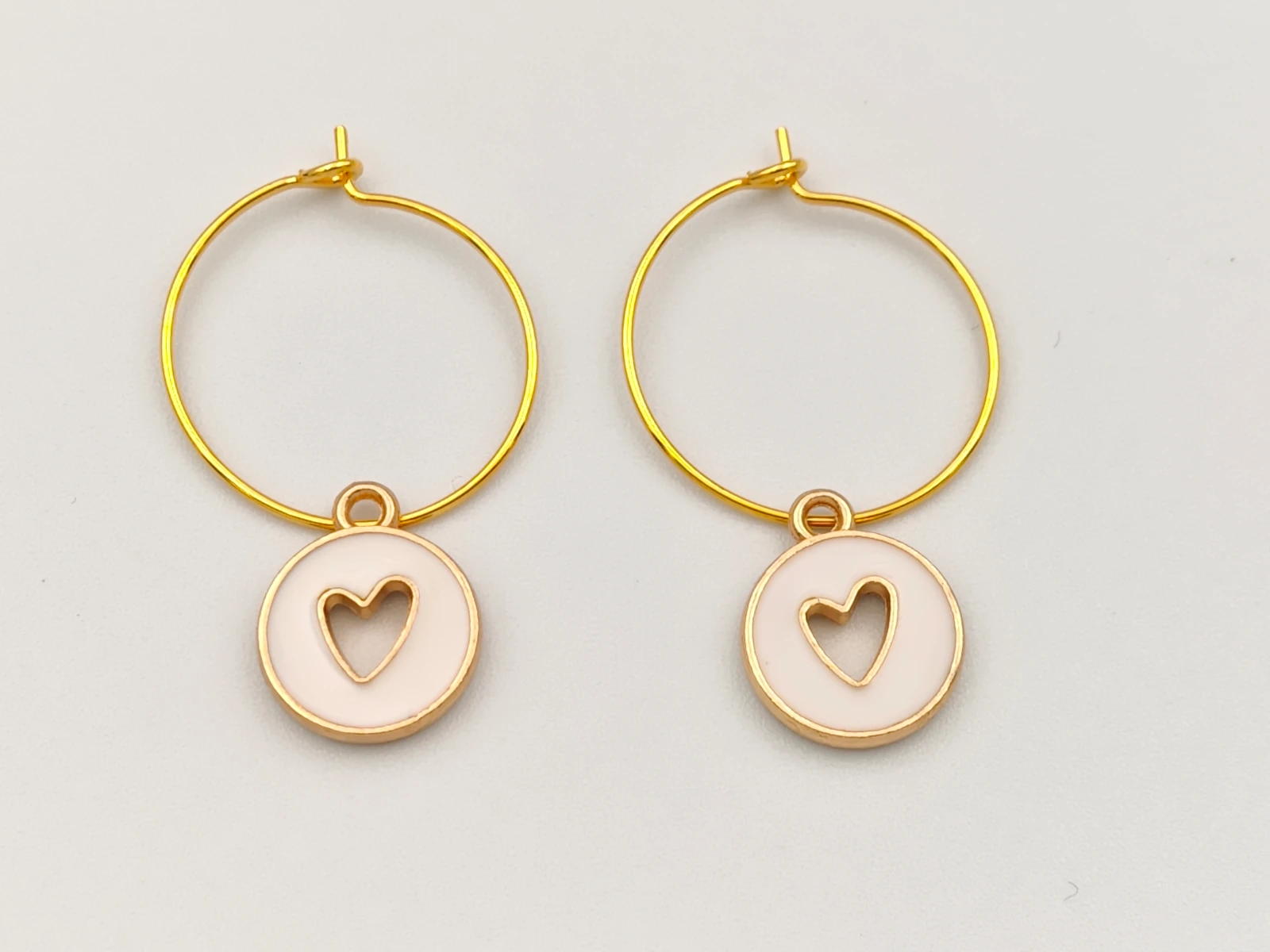 Gouden Harten Charm Oorbellen